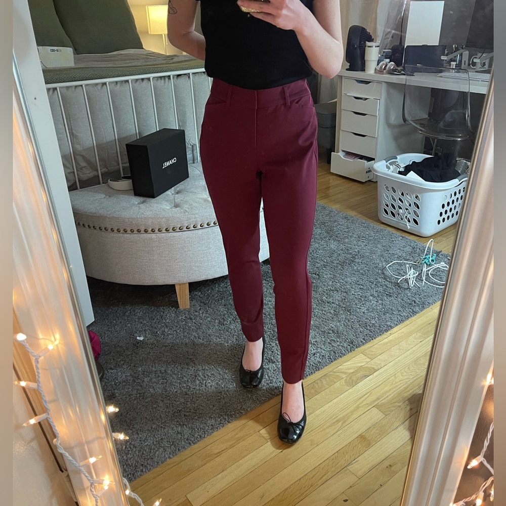 maroon pixie work pants